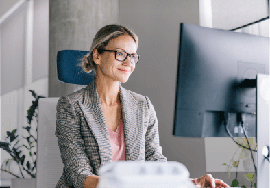 Office professional at a laptop